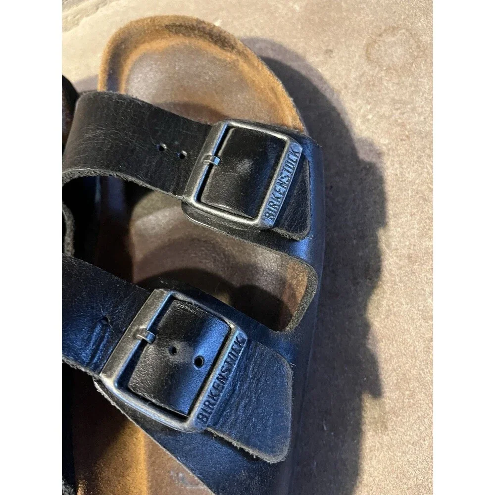 Birkenstock Arizona - Double Buckle Black Oiled Leather EU 41 (Unisex W 10 M 8) - Picture 6 of 9
